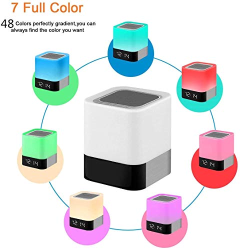 Gallstep ITDK-JS-1219-831 Night Lights Bluetooth Speaker, Alarm Clock Bluetooth Speaker Touch Sensor Bedside Lamp Dimmable Multi-Color Changing Bedside Lamp thumb #8