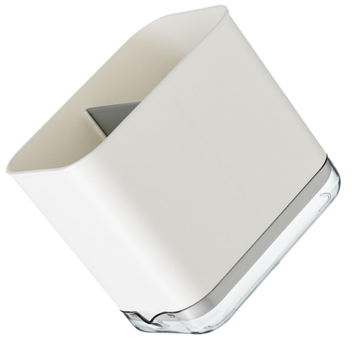 CANIGHT Organizer per Utensili da Cucina Multifunzionale Bianco, Porta Bacchette da Banco Scomparti e Scolapiatti, Portaposate Compatto per Cucchiai, Forchette e Bacchette, per Cucina
