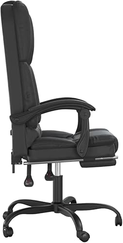 Miniatura 4 de Silla de oficinacheap Silla de juegos Silla de escritorio pequeña Silla de oficina reclinable de masaje de cuero sintético negroAdecuado para