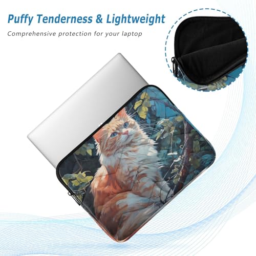 Funda para portátil de 13-14 pulgadas con diseño de gato naranja miniatura 5