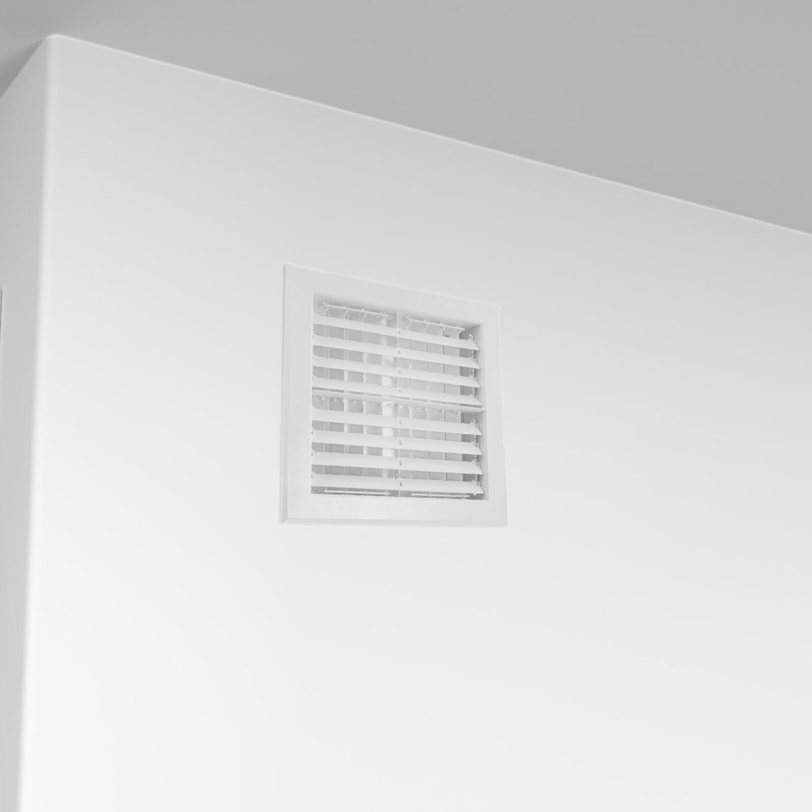 DOITOOL Griglia di Ventilazione Rotonda in Abs per Condizionatore D'aria Centrale, Bocchetta di Ventilazione Doppio Strato Alette Regolabili, Copertura Presa D'aria Quadrata-to-rotonda