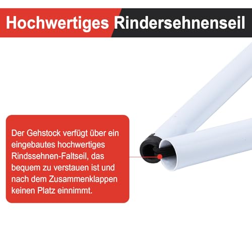 Faltbarer Gehstock Hurrise 127 cm für Sehbehinderte und Senioren