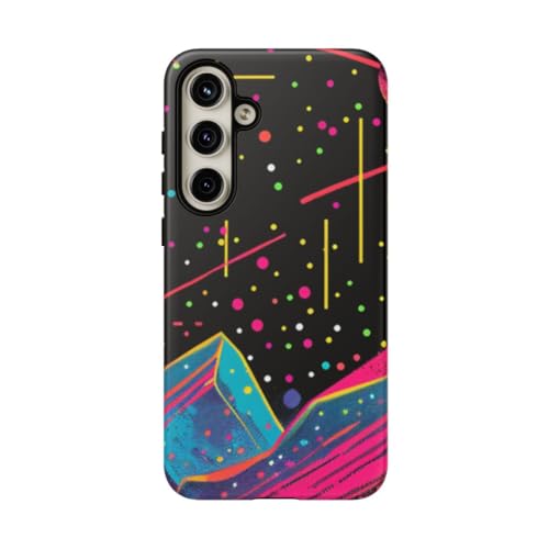 Coque Samsung S24 Plus paysage cosmique néon rigide mate