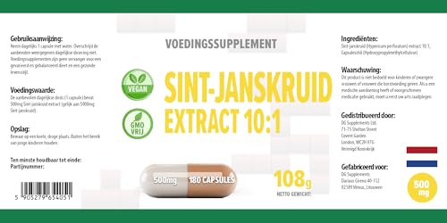 Hepatica Johanniskraut (St. John’s Wort) 5.000 mg Äquivalent – 180 Vegane Kapseln | Hochdosiert mit 500 mg 10:1 Extrakt | Laborgeprüft | Nahrungsergänzungsmittel
