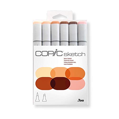 Copic Markers 6-Piece Sketch Set, Skin Tones I