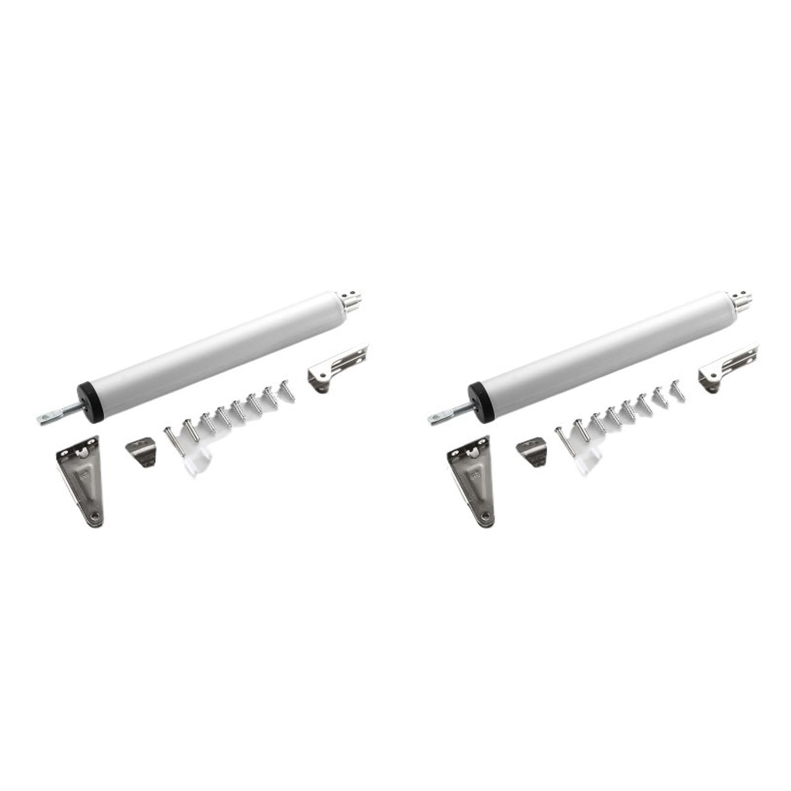 SWENEEN Gas Spring Automatic Door Closer 90 Degrees Within The Positioning Stop Mute Soft Closing Device Adjustable Buffer Force Easy For Home Commercial Use (2Pcs),2pcs-silver