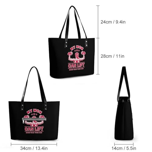 Mom Lift More Than Dad Women's Leather Handbag Shoulder Bag Tote Purse Bags for Shopping Travel2