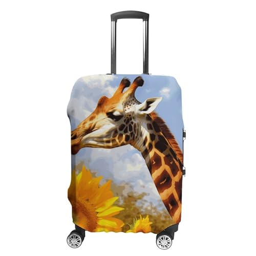 Giraffe And Sunflower Travel Luggage Cover Anti-scratch Suitcase Cover Elastic Suitcase Protective Cover Fits 19-32 Inch Luggage L