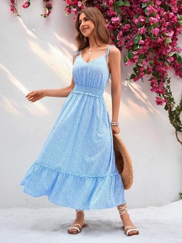 Image of KOTTY Women's Fit and Flare Light Blue, White Dress