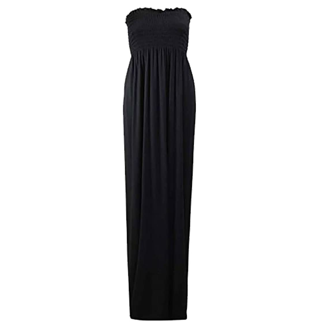 asfashion online Shirred Bandeau Maxi/Black 16/18-7021- (1.96) (Black, 24-26UK)