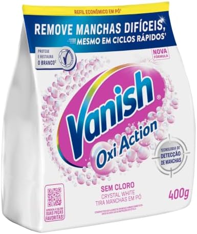 Tira Manchas em Pó Vanish Crystal White Oxi Action 400g para roup...