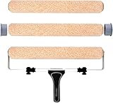 ROLLINGDOG Upgraded 18 Inch Roller Frame and Roller Cover Refills (Pack of 3) Made of Woven Microfiber for Large Surfaces Painting and Decoration