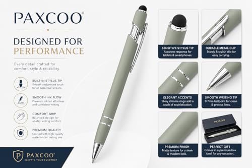 Image of PAXCOO 2 in 1 Stylish Ballpoint Pen Set for Students Office School Writing | Smooth Writing Pen with Stylish Metal Clip | Fine Point Retractable Ink Pens | Cute Aesthetic Pens for Gift Stationery
