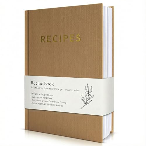 Aesthetic Blank Recipe Book with Waterproof Cover - The...
