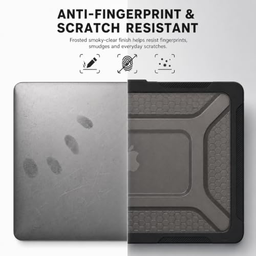 Image of Soonjet for MacBook Air 15 inch Case M5 M4 M3 M2 2026-2023, Rugged Black | Heavy Duty Hard Shell, Shockproof Hybrid Laptop Cover, Military Drop Protection, TPU Bumper, Foldable Kickstand, Full-Body