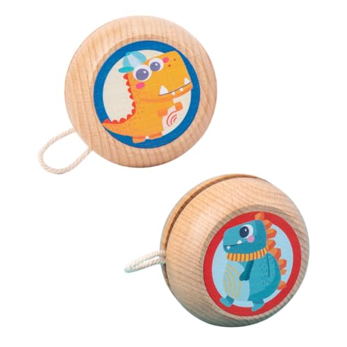 Yardwe 2 Piezas Educativos de Yo Yo de Madera para Dibujos Animados para Coordinación y Flexibilidad y Portátiles para