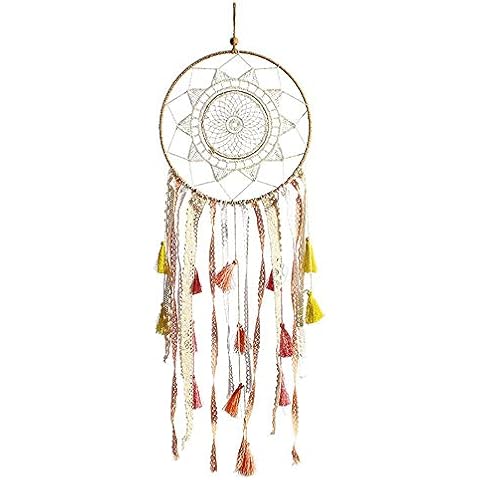 Schneespitze Large Tassel Dream Catcher Feathers Dreamcatcher,Tassel Dream Catcher Wall Hanging Decoration Beautiful Item Gradient Color with Home Hanging Ornaments Beautiful Gift Cover