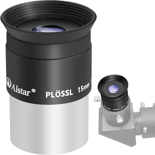 Alstar 1.25 Inch Plossl Telescope Eyepiece - 15mm Fully Multicoated Optical Lens for 1.25inch Astronomic Telescope and Astronomy Filters - 4 Element Plossl Design