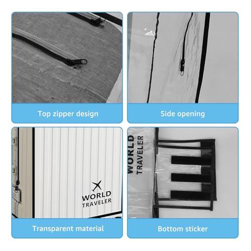 3PCS Luggage Covers, Dustproof Clear Suitcase Cover, Waterproof Pvc Luggage Protector, 3 Sizes Luggage Cover Protector 20 Inch 24 Inch 28 Inch, Reusable Cover for Luggage4