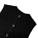 Girl Knit Sweater Cardigan Vest Sleeveless Button Down School Uniform Sweater Vest, 9-10Y, Black