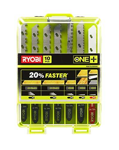 RYOBI - Coffret 10 lames scie sauteuse (bois - métal - plastique) - RAK10JSBWM