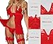 JFAN Conjuntos de Lencería para Mujer Vestido De Dormir De Encaje Transparente...