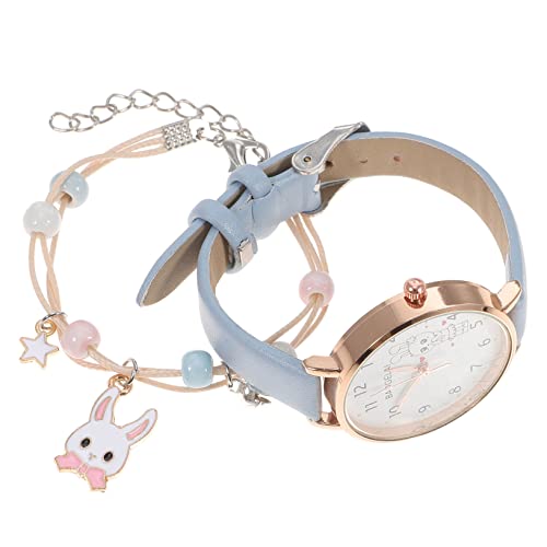 USHOBE 1 Conjunto relógio de coelho ternos de meninos pulseira de relógios pulseira para relógio de