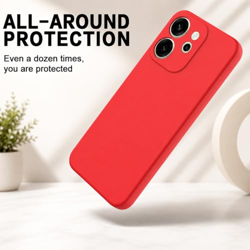 Image of Back Cover Compatible with Oppo Reno15 Pro 5G / 15 Pro Mini 5G | Full Camera Protection | Premium Liquid Silicon Case | Flexible Bumper Case for Oppo Reno15 Pro 5G / 15 Pro Mini 5G (Red)