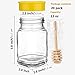 Folinstall Glass Honey Jars with Dipper Stick, 20 Pcs 12 oz Honey Bottles with Lids for baby shower party favors, Extra Chalkboard Label, Tag Strings
