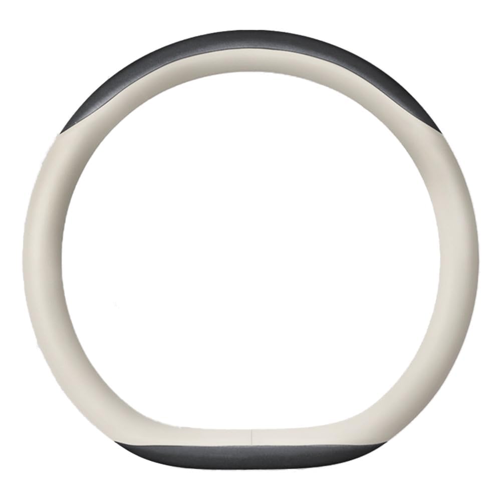 CIHTFEZI Car Steering Wheel Cover for BMW X2 X2M F39 18i 18d 20i 20d M35i 25d 25e, Non-Slip Wheel Protector, Diamond Quilt Sleeve,O-White-black Leather