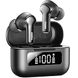 TOZO Hybrid Active Noise Cancelling Wireless Earbuds with 6 Mics AI Clear Call Ear Buds 68H Playtime with LED Display 32 Preset EQs via APP Bluetooth 5.3 IPX8 Waterproof in Ear Headphones