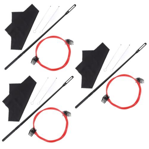 Abaodam 3 Sets Trumpet Cleaning Brush Kit Instrument Cleaning Supplies Cleansing Kit