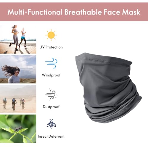 4 Pack Neck Gaiter,Sun Cooling Scart Gator Face Cover for Men Women,Breathable Bandana for Outdoor Sports(4 Colors)3