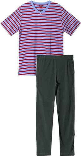 Generic Men's Short Sleeve Cotton Shirt Tops Pants Breathable Comfy Pajamas Sleepwear Lounge Set.（ XS - L ）