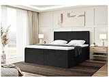 MEBLINI Boxspringbett mit Bettkasten - Gepolstert Doppelbett mit Matratze und Topper...