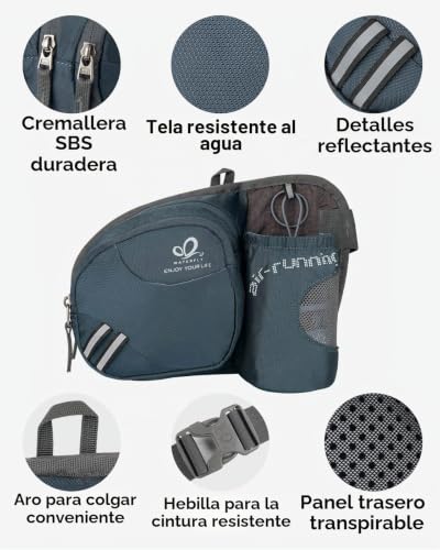 Riñonera running Waterfly que evita rebotes y lleva tu botella de agua 5