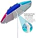 AMMSUN 6.5 Foot Heavy Duty High Wind Beach Umbrella with air vent & Tilt Sun Shelter, UV 50+ Protection Outdoor Sunshade Umbrella with Carry Bag for Patio Garden Beach Pool Backyard, Rainbow