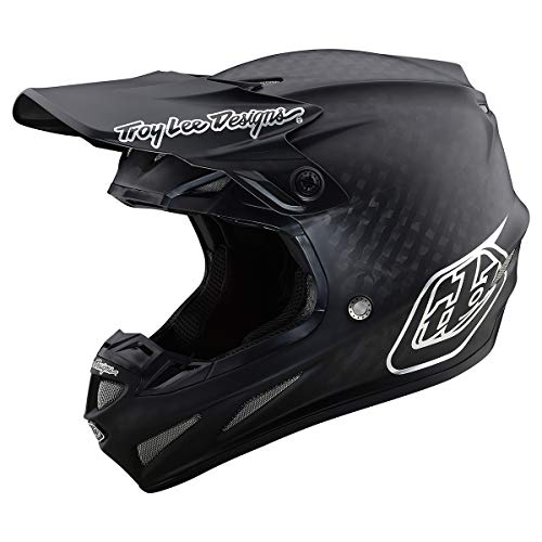 Troy Lee Designs SE4 Carbon Midnight Adult Off-Road Motorcycle Helmet - Black/Chrome / 2X-Large