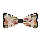 KWQDOZF Pajarita para hombre con diseño de hamburguesa de ternera, tomate y pimientos, ajustable, preatada, elegante, accesorios de vestir