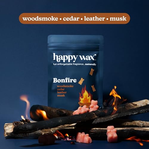 Image of Happy Wax Fan Man Cave Collection Scented Natural Soy Wax Melts - 6 Total Oz. of Scented Wax Melts, Collection Includes Desert Torchwood, Bourbon & Wood and Bonfire