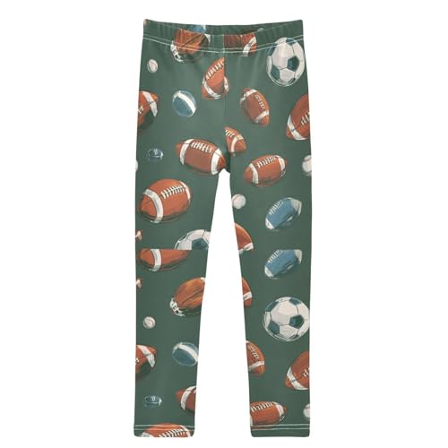 Boccsty Sports Football Baseball Soccer Girls Leggings Kids Yoga Pants Dance Active Tights 4T