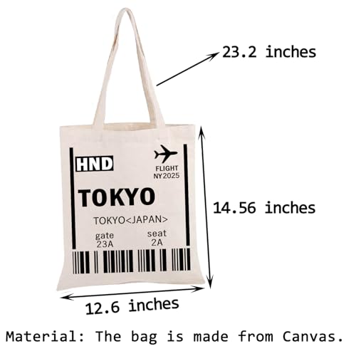 PWHAOO Tokyo Travel Tote - Japan Boarding Card Travel Bag - Japanese Gift for World Traveler2