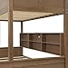 Bellemave Twin XL Over Queen Bunk Bed for Kids/Adults,Bunk Beds with Charging Station and Bookcase,Solid Wood Bunk Beds Twin XL Over Queen for Girls,Boys,Antique Wood