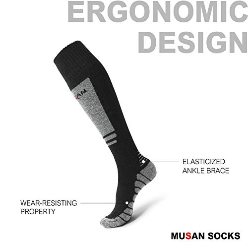 Musan Wool Ski Socks, Extra Warm Performance Knee High Outdoor Snow Skiing/Hiking/Trekking Socks,Fit For Men And Women Size:18L #TOP1