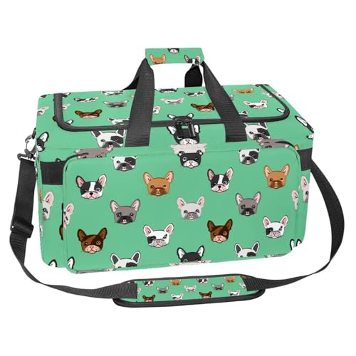 Sac de sport de 30 L avec organiseur de sac imprimé bouledogue multicolore voyage