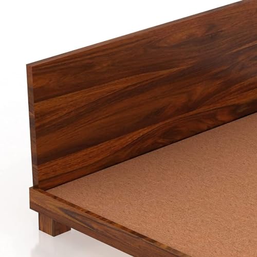 Image of Bed Solid Sheesham Wood for Your Bedroom | Solid Wood Queen Bed Finish Color - Natural Finish