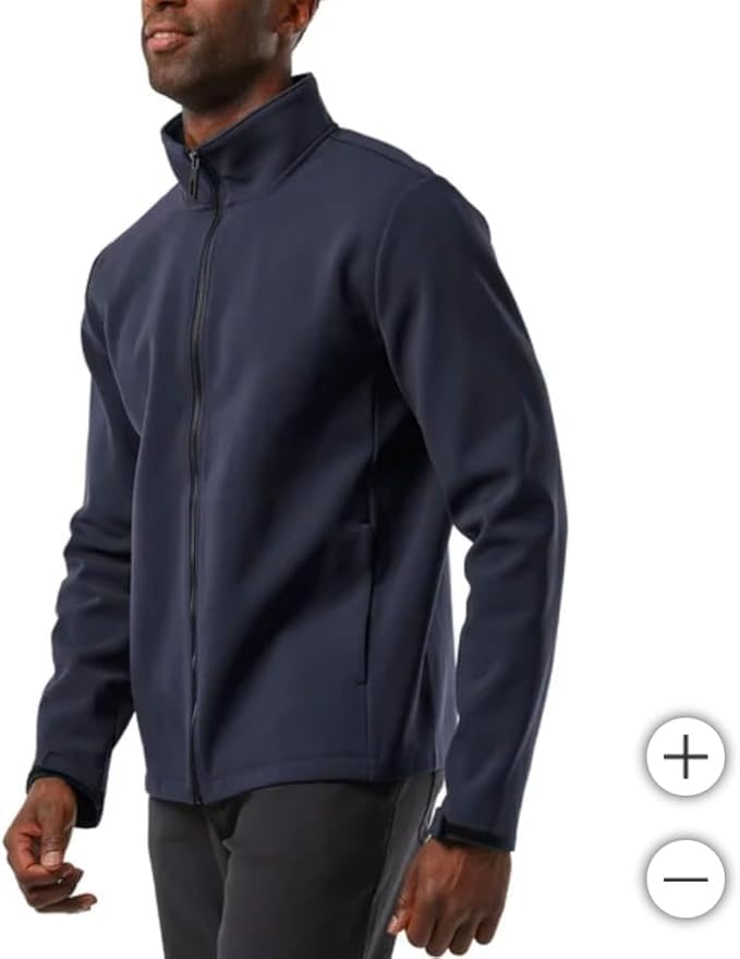 32 Degrees Men's Full Zip Jacket – Outdoor Casual, Adjustable Cuffs, Stand Collar, Brushed Interior, Active Zip Coat (US, Alpha, Small, Regular, Regular, Blue)2