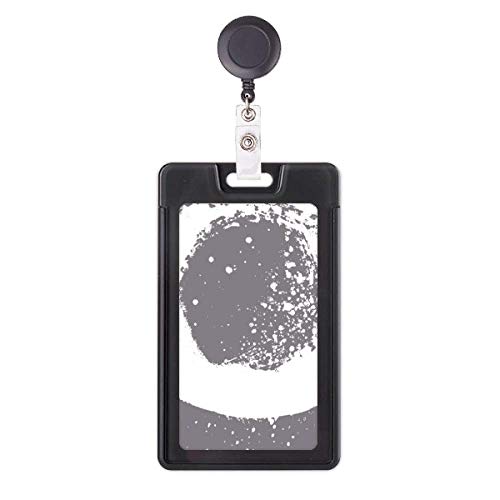 Enrouleur de badge rétractable avec motif abstrait blanc pour pass professionnel