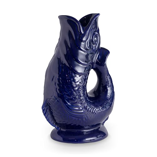 Wade WA967803COB Pichet à poisson en faïence emblématique du patrimoine britannique fabriqué à Stoke-on-Trent, 1,2 L, bleu cobalt