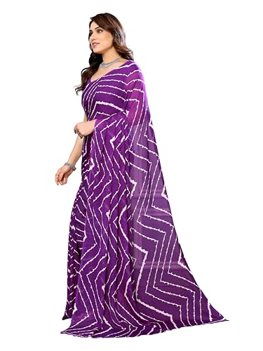 Image of KASHVI SAREES Women's Printed Georgette Saree With Unstitched Blouse Piece (Pack Of 2) -P2 1829 2 1750 3